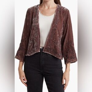 NWT ❤️ Lucky Brand Short Velvet Cardigan - MSRP $99